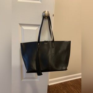 YSL Perforated Shopping Tote Bag Tassel & Pouch